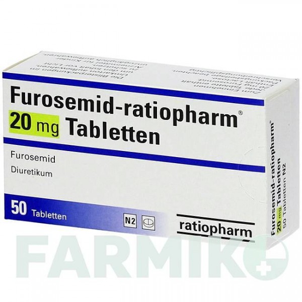 ФУРОСЕМІД (FUROSEMID) 20 мг таблетки 50 шт - Фуросемід RATIOPHARM