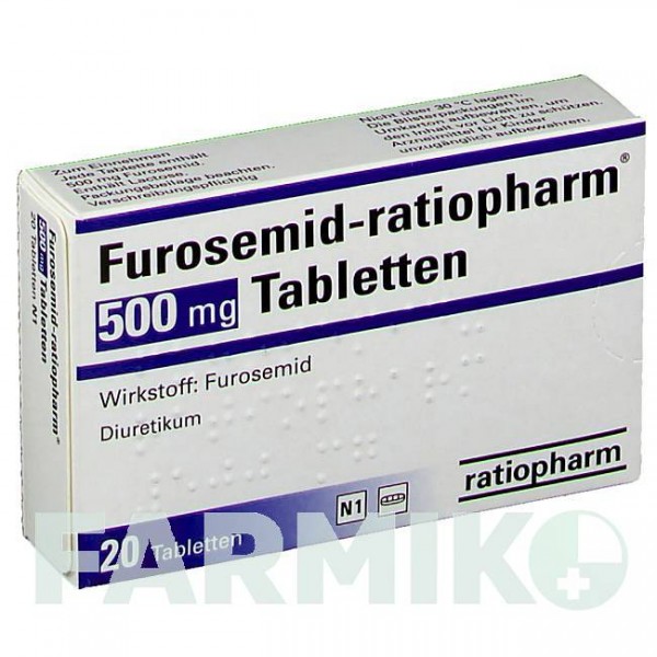 ФУРОСЕМІД (FUROSEMID) 500 мг таблетки 20 шт - Фуросемід RATIOPHARM