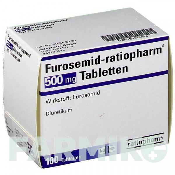 ФУРОСЕМИД (FUROSEMID) 500 мг таблетки 100 шт - Фуросемид RATIOPHARM