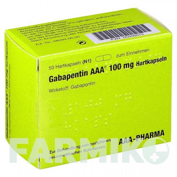 ГАБАПЕНТИН (GABAPENTIN) 100 мг капсулы 50 шт - Габапентин AAA - PHARMA
