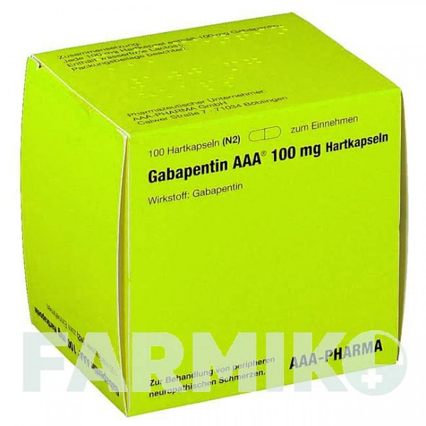 ГАБАПЕНТИН (GABAPENTIN) 100 мг капсулы 100 шт - Габапентин AAA - PHARMA