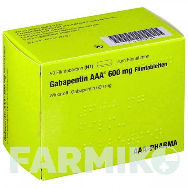 ГАБАПЕНТИН (GABAPENTIN) 600 мг таблетки 50 шт - Габапентин AAA - PHARMA