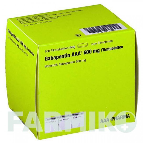 ГАБАПЕНТИН (GABAPENTIN) 600 мг таблетки 100 шт - Габапентин AAA - PHARMA