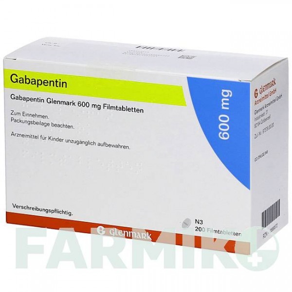 ГАБАПЕНТИН (GABAPENTIN) 600 мг таблетки 200 шт - Габапентин GLENMARK