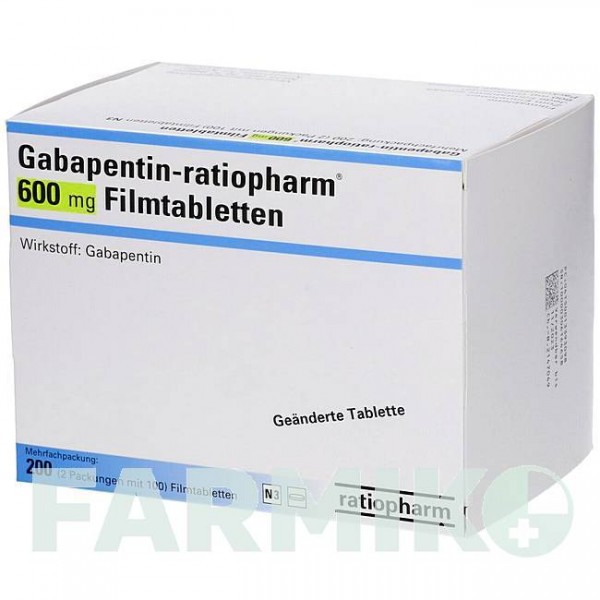 ГАБАПЕНТИН (GABAPENTIN) 600 мг таблетки 200 шт - Габапентин RATIOPHARM