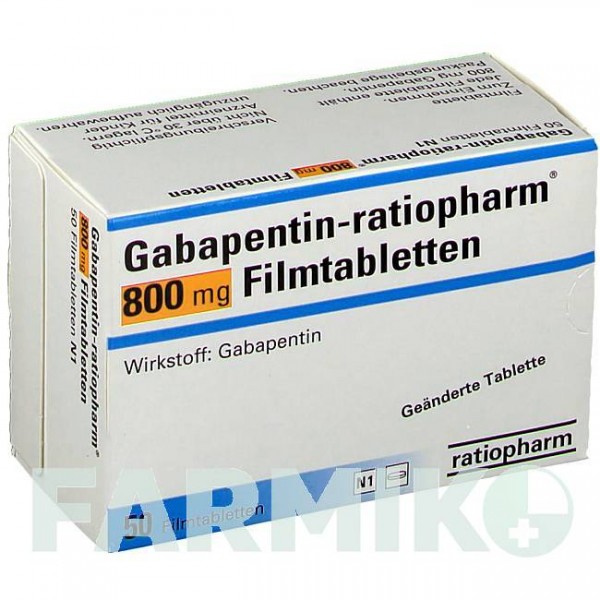 ГАБАПЕНТИН (GABAPENTIN) 800 мг таблетки 50 шт - Габапентин RATIOPHARM