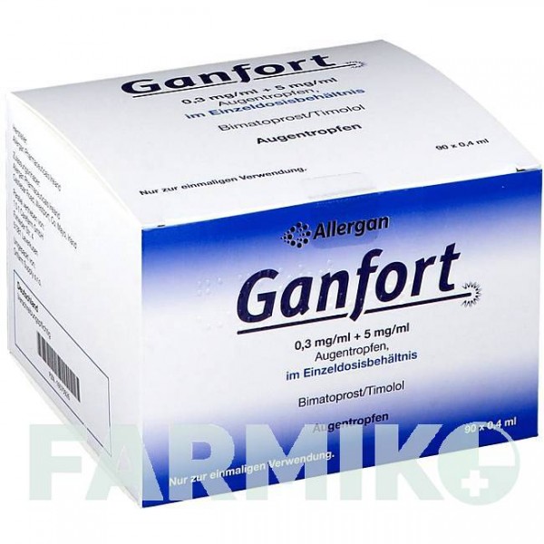 ГАНФОРТ (GANFORT) 0,3 мг/мл + 5 мг/мл капли 90x0,4 мл - Тимолол, Биматопрост 1 0 1 CAREFARM