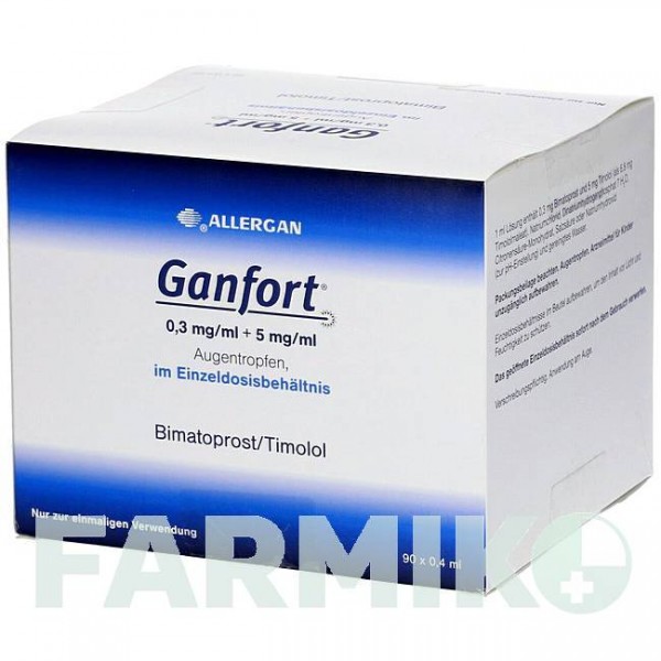 ГАНФОРТ (GANFORT) 0,3 мг/мл + 5 мг/мл краплі 90x0,4 мл - Тимолол, Біматопрост ABACUS MEDICINE