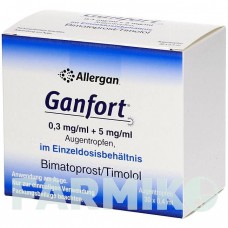 ГАНФОРТ (GANFORT) 0,3 мг/мл + 5 мг/мл капли 30x0,4 мл - Тимолол, Биматопрост AXICORP PHARMA