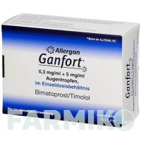 ГАНФОРТ (GANFORT) 0,3 мг/мл + 5 мг/мл краплі 30x0,4 мл - Тимолол, Біматопрост EMRA-MED