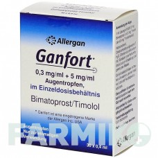 ГАНФОРТ (GANFORT) 0,3 мг/мл + 5 мг/мл капли 30x0,4 мл - Тимолол, Биматопрост KOHLPHARMA