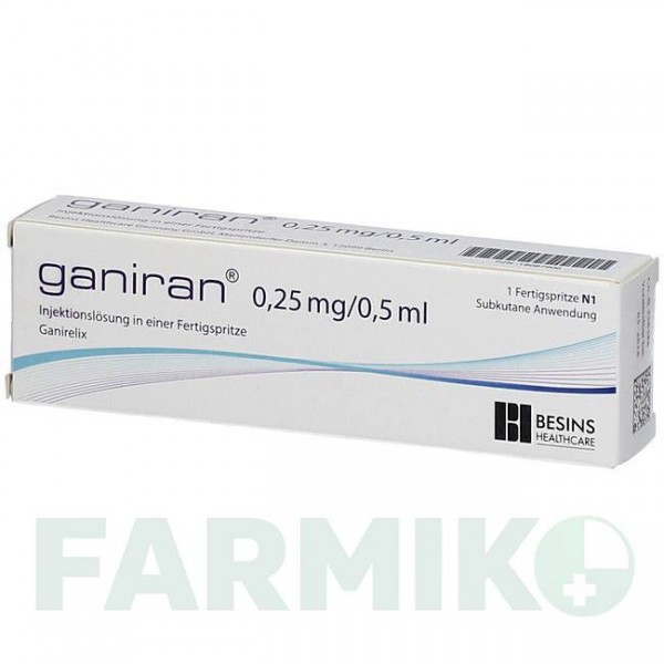 ГАНИРАН (GANIRAN) 0,25 мг/0,5 мл раствор 1x1 шт - Ганиреликс BESINS HEALTHCARE