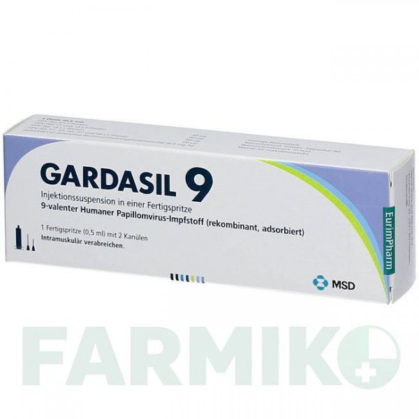 ГАРДАСИЛ (GARDASIL) 9 шприци 1 шт - Вакцина против вируса папилломы человека EURIMPHARM