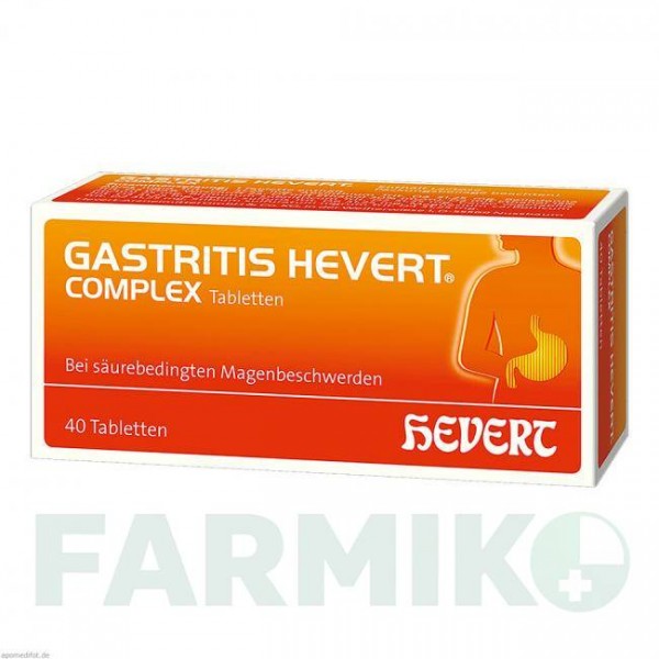 ГАСТРИТ (GASTRITIS) таблетки 40 шт - Гомеопатия HEVERT