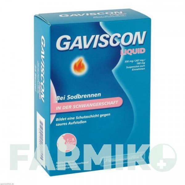 ГАВИСКОН (GAVISCON) 500 мг/267 мг/160 мг суспезия 24x10 мл - Альгиновая кислота, Другое RECKITT BENCKISER
