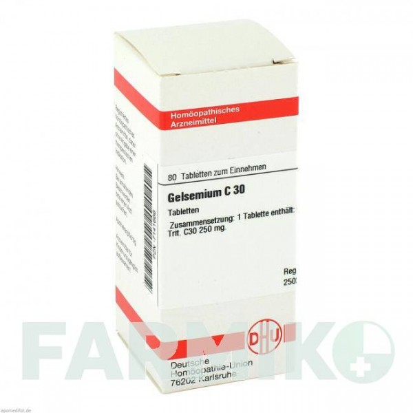 ГЕЛЬСЕМИУМ (GELSEMIUM) C 30 таблетки 80 шт - Гомеопатия DHU