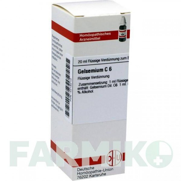 ГЕЛЬСЕМИУМ (GELSEMIUM) C 6 раствор 20 мл - Гомеопатия DHU