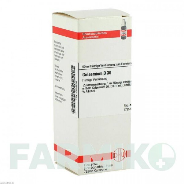 ГЕЛЬСЕМИУМ (GELSEMIUM) D 30 раствор 50 мл - Гомеопатия DHU