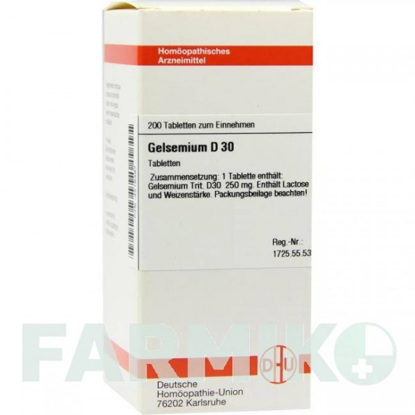 ГЕЛЬСЕМІУМ (GELSEMIUM) D 30 таблетки 200 шт - Гомеопатія DHU