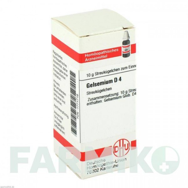 ГЕЛЬСЕМИУМ (GELSEMIUM) D 4 глобули 10 г - Гомеопатия DHU