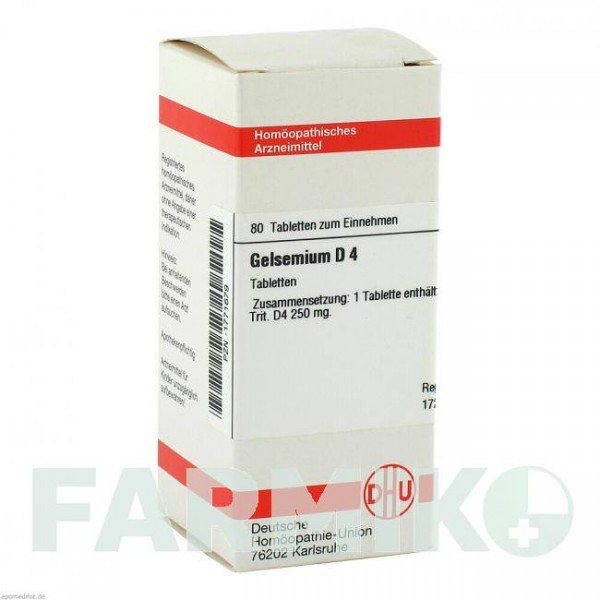 ГЕЛЬСЕМІУМ (GELSEMIUM) D 4 таблетки 80 шт - Гомеопатія DHU