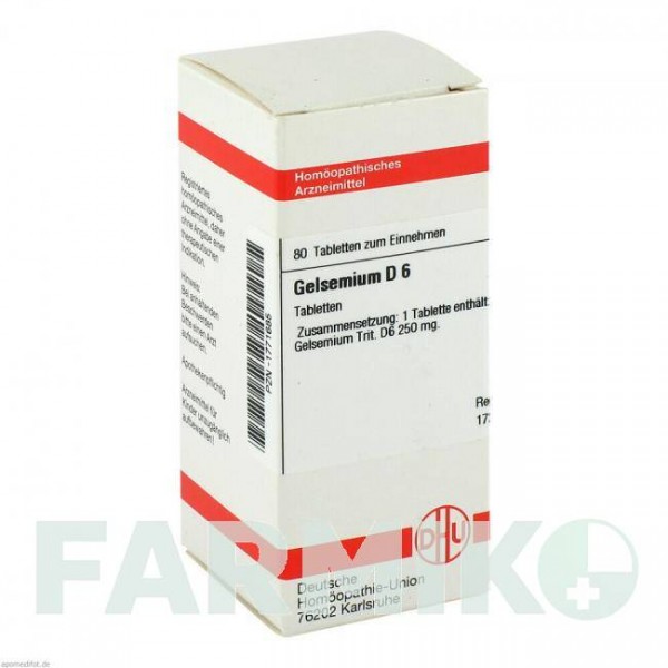 ГЕЛЬСЕМИУМ (GELSEMIUM) D 6 таблетки 80 шт - Гомеопатия DHU