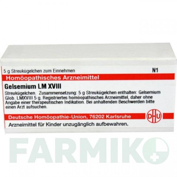 ГЕЛЬСЕМИУМ (GELSEMIUM) LM XVIII глобули 5 г - Гомеопатия DHU