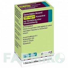 ГЕМЦИТАБІН (GEMCITABIN) 200 мг/2 мл концентрат 1 шт - Гемцитабін ACCORD HEALTHCARE