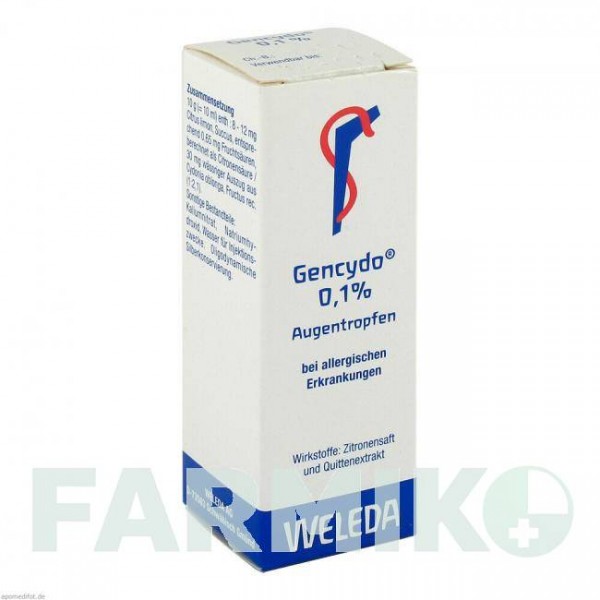 ГЕНЦИДО (GENCYDO) 0,1% краплі 10 мл - Активні речовини, Інше WELEDA