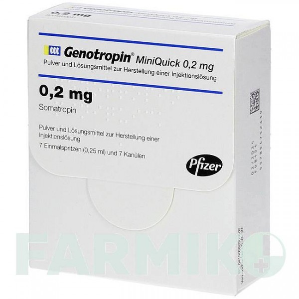 ГЕНОТРОПІН (GENOTROPIN) 0,2 мг шприци 7 шт - Соматропін PFIZER