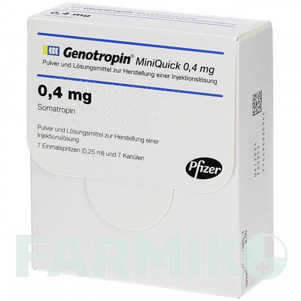 ГЕНОТРОПІН (GENOTROPIN) 0,4 мг шприци 7 шт - Соматропін PFIZER