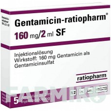 ГЕНТАМІЦИН (GENTAMICIN) 160 мг/2 мл розчин 5x2 мл - Гентаміцин RATIOPHARM