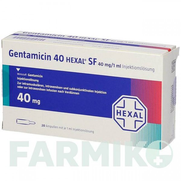 ГЕНТАМІЦИН (GENTAMICIN) 40 розчин 4x5 шт - Гентаміцин HEXAL