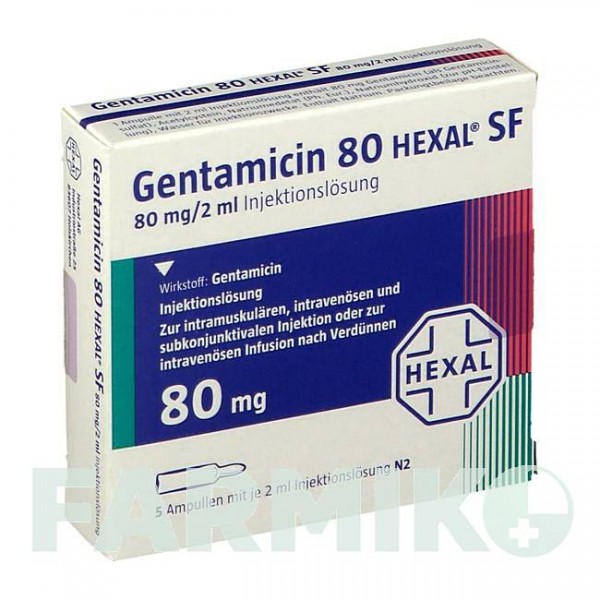 ГЕНТАМІЦИН (GENTAMICIN) 80 розчин 5 шт - Гентаміцин HEXAL