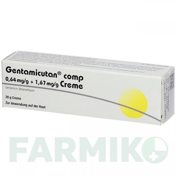 ГЕНТАМИКУТАН (GENTAMICUTAN) 0,64 мг/г + 1,67 мг/г крем 20 г - Бетаметазон, Антибиотик DERMAPHARM