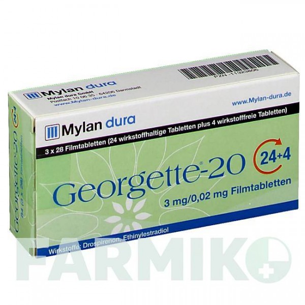 ДЖОРДЖЕТТ (GEORGETTE) 24 + 3 мг/0,02 мг таблетки 84 шт - Дроспиренон, Этинилэстрадиол VIATRIS
