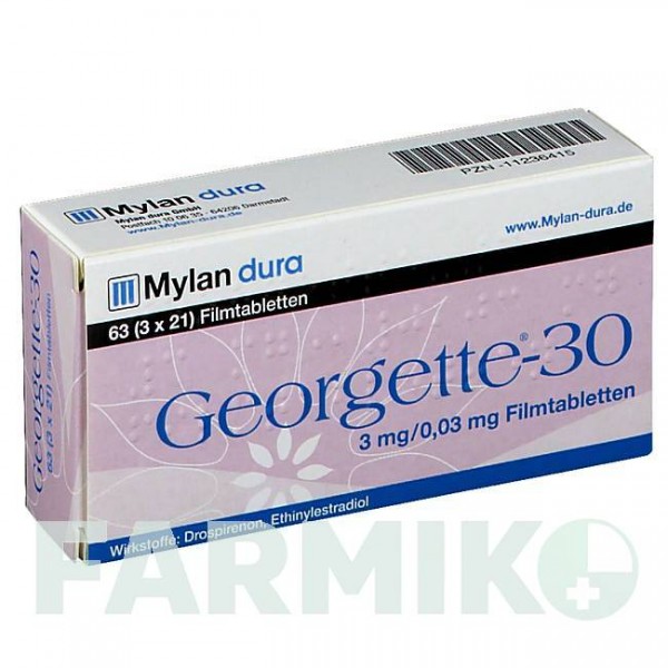 ДЖОРДЖЕТТ (GEORGETTE) 3 мг/0,03 мг таблетки 63 шт - Дроспиренон, Этинилэстрадиол VIATRIS