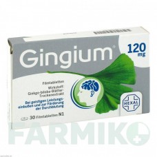 ГИНГИУМ (GINGIUM) 120 мг таблетки 30 шт - Экстракт листьев гинкго билоба HEXAL