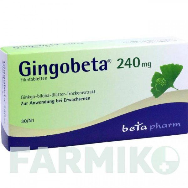 ГИНГОБЕТА (GINGOBETA) 240 мг таблетки 30 шт - Экстракт листьев гинкго билоба BETAPHARM
