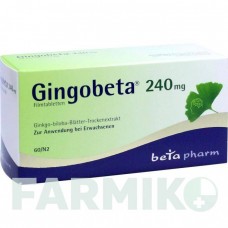 ГИНГОБЕТА (GINGOBETA) 240 мг таблетки 60 шт - Экстракт листьев гинкго билоба BETAPHARM