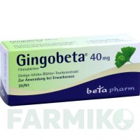 ГИНГОБЕТА (GINGOBETA) 40 мг таблетки 30 шт - Экстракт листьев гинкго билоба BETAPHARM
