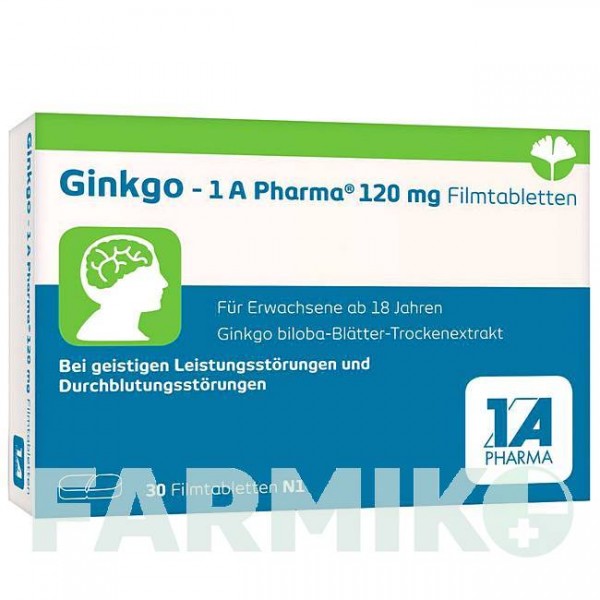 ГИНКГО (GINKGO) 120 мг таблетки 30 шт - Экстракт листьев гинкго билоба 1 A PHARMA