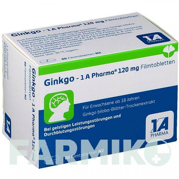 ГИНКГО (GINKGO) 120 мг таблетки 60 шт - Экстракт листьев гинкго билоба 1 A PHARMA