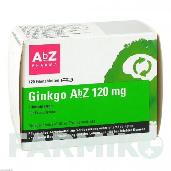 ГИНКГО (GINKGO) 120 мг таблетки 120 шт - Экстракт листьев гинкго билоба ABZ PHARMA