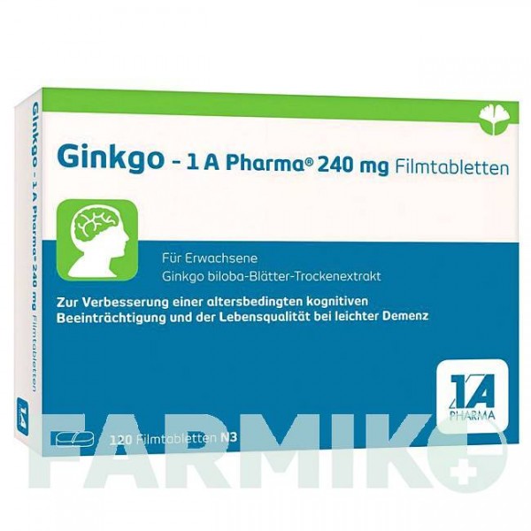 ГИНКГО (GINKGO) 240 мг таблетки 120 шт - Экстракт листьев гинкго билоба 1 A PHARMA