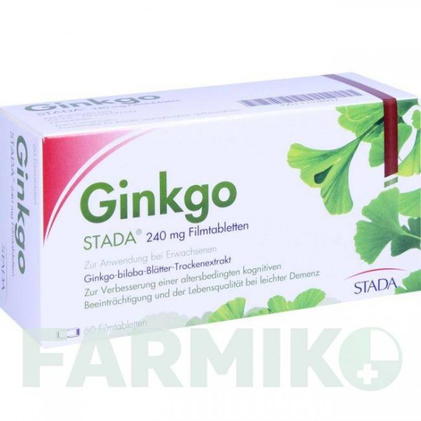 ГИНКГО (GINKGO) 240 мг таблетки 60 шт - Экстракт листьев гинкго билоба STADA