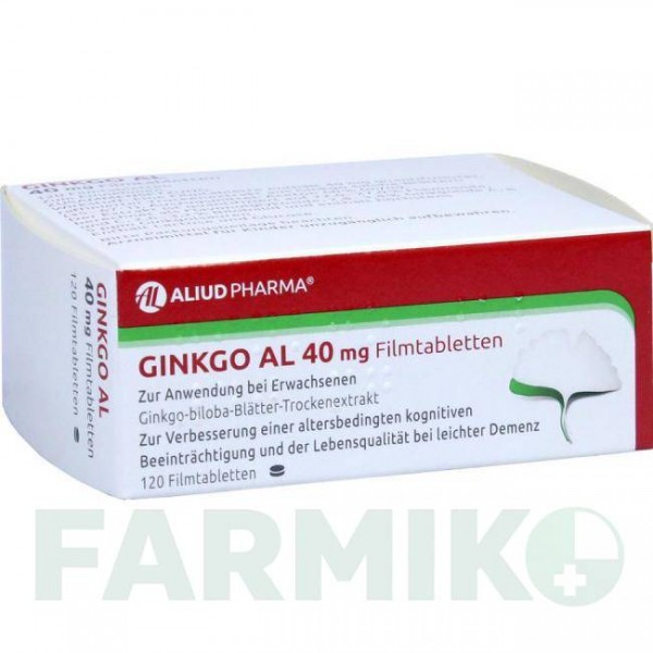 ГИНКГО (GINKGO) 40 мг таблетки 120 шт - Экстракт листьев гинкго билоба ALIUD PHARMA