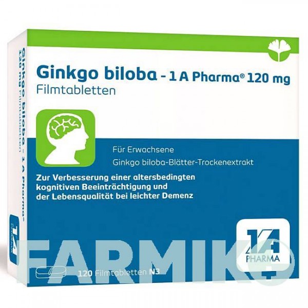 ГИНКГО БИЛОБА (GINKGO BILOBA) 120 мг таблетки 120 шт - Экстракт листьев гинкго билоба 1 A PHARMA