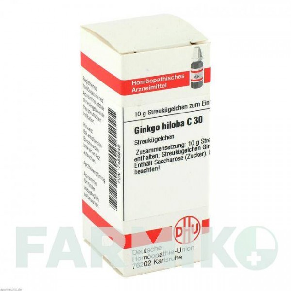 ГИНКГО БИЛОБА (GINKGO BILOBA) C 30 глобули 10 г - Гомеопатия DHU