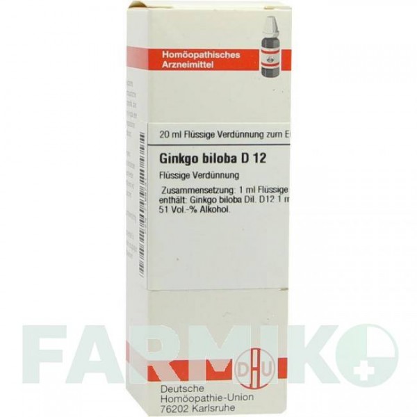 ГИНКГО БИЛОБА (GINKGO BILOBA) D 12 раствор 20 мл - Гомеопатия DHU